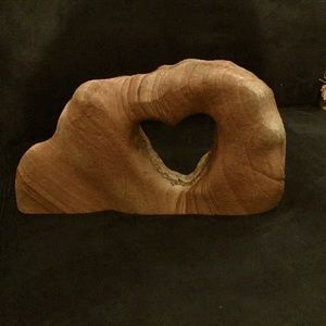 Sandstone heart. Handcarved